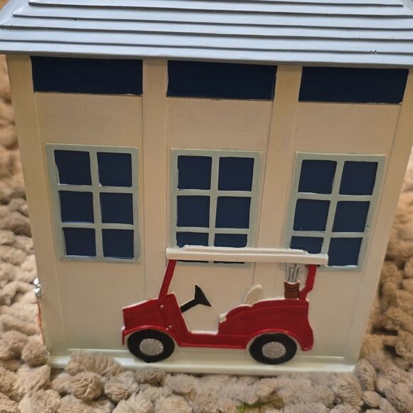 Vintage Golf themed blue white red  tissue box cover golfers clubs cart‎ caddy - Picture 5 of 7